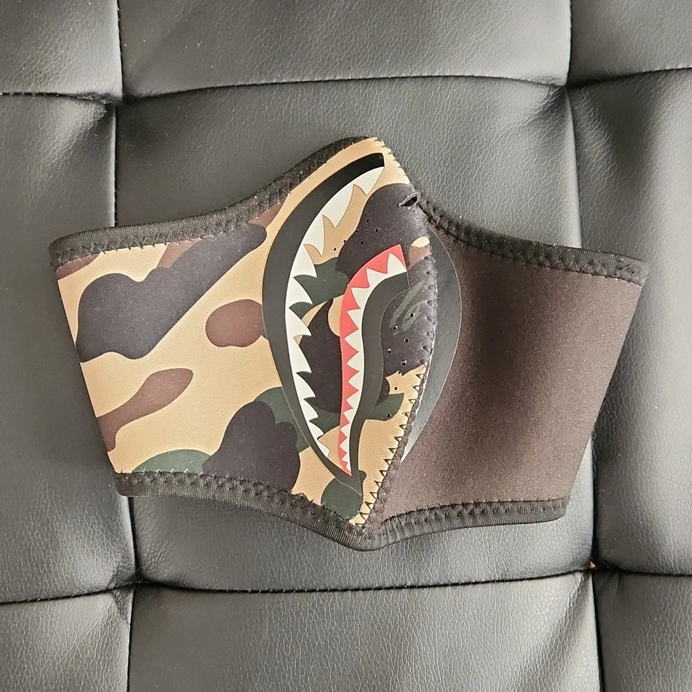 Bape Shark Face Mask 1st Camo OG Print Neoprene Yellow Mask 2018
